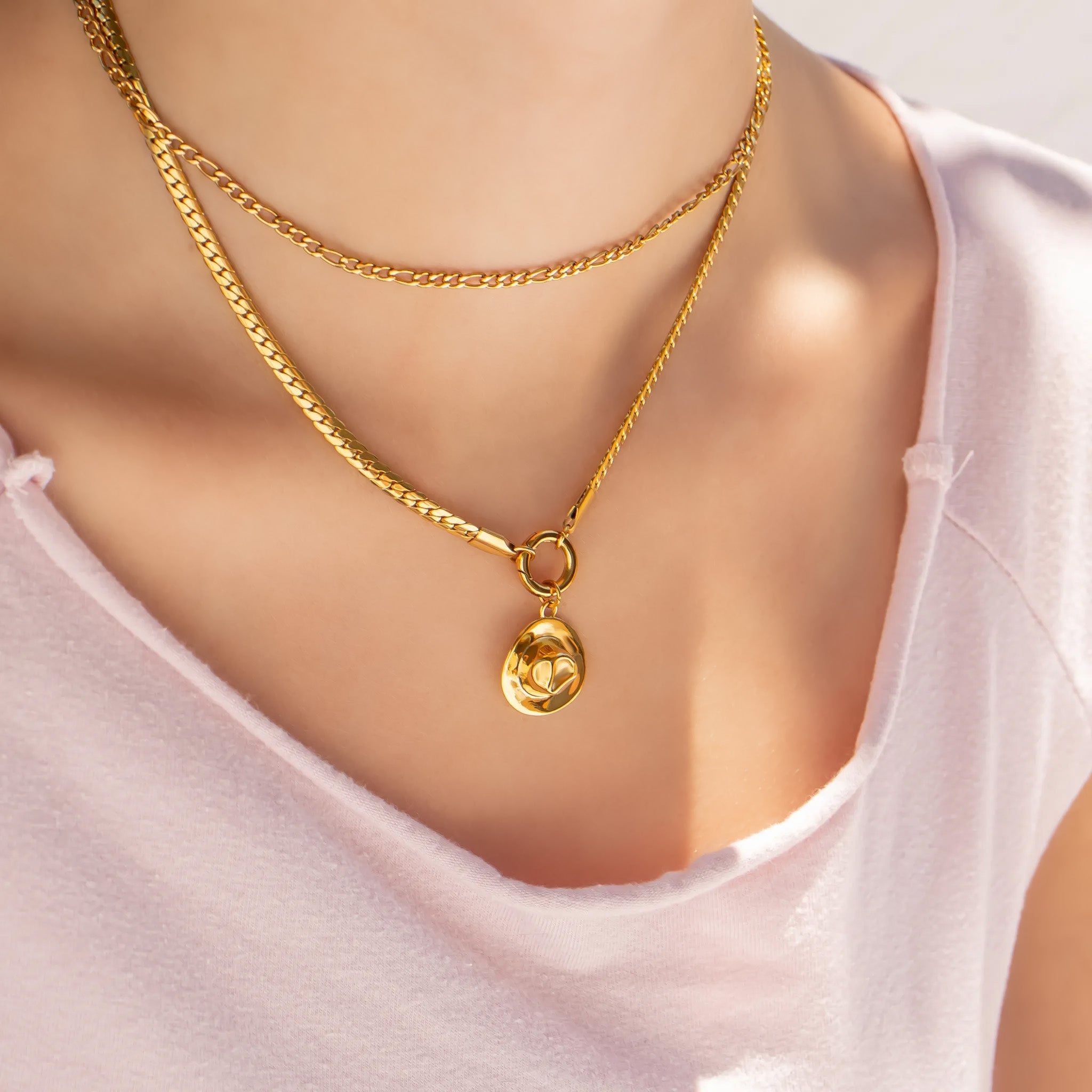 Curb Charm Holder Necklace