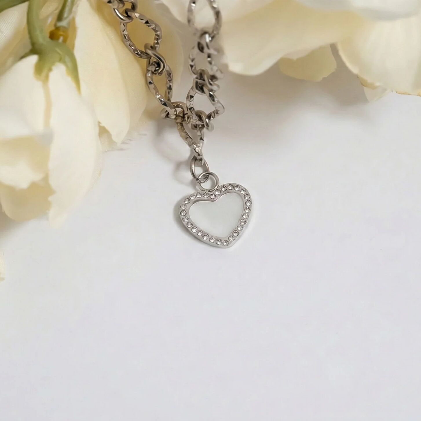 Pearl Heart Charm