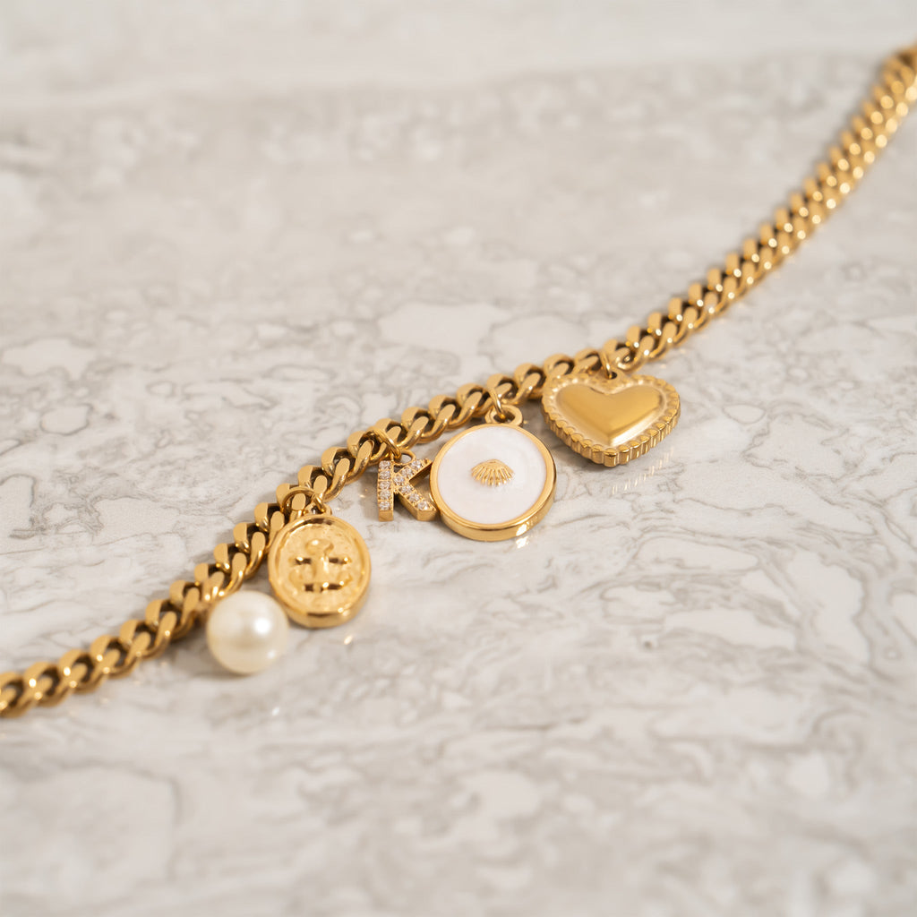 Beaded Trim Heart Charm