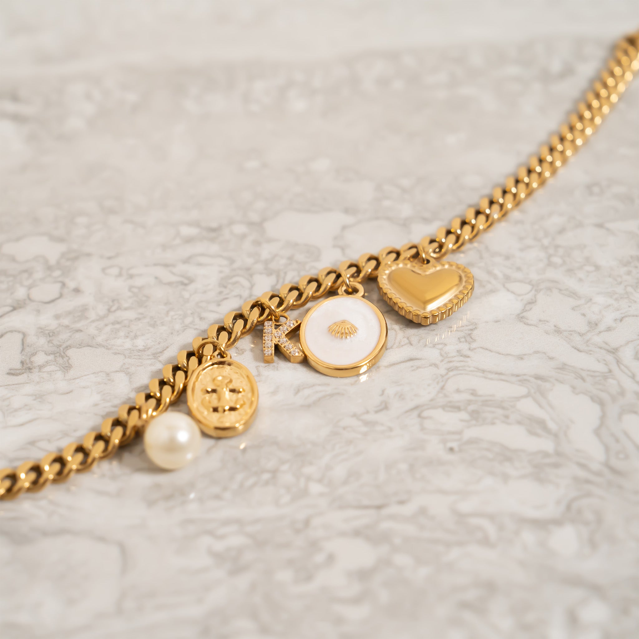Beaded Trim Heart Charm