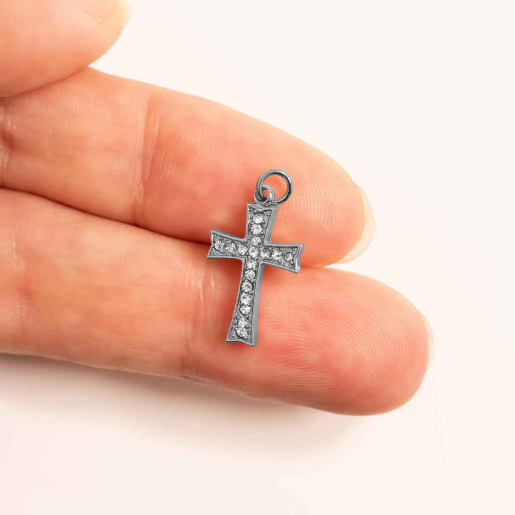 Stone Cross Charm