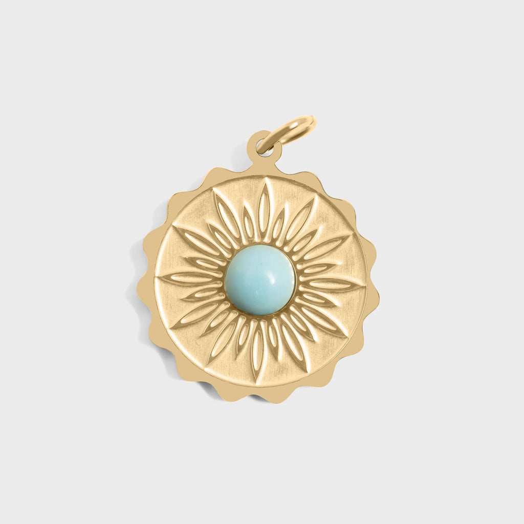 Flower Turquoise Center Pendant