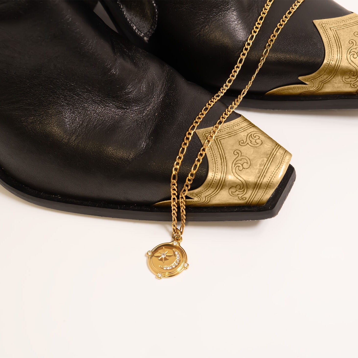 Stone Moon And Star Pendant