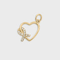 Heart Ribbon with Stones Charm