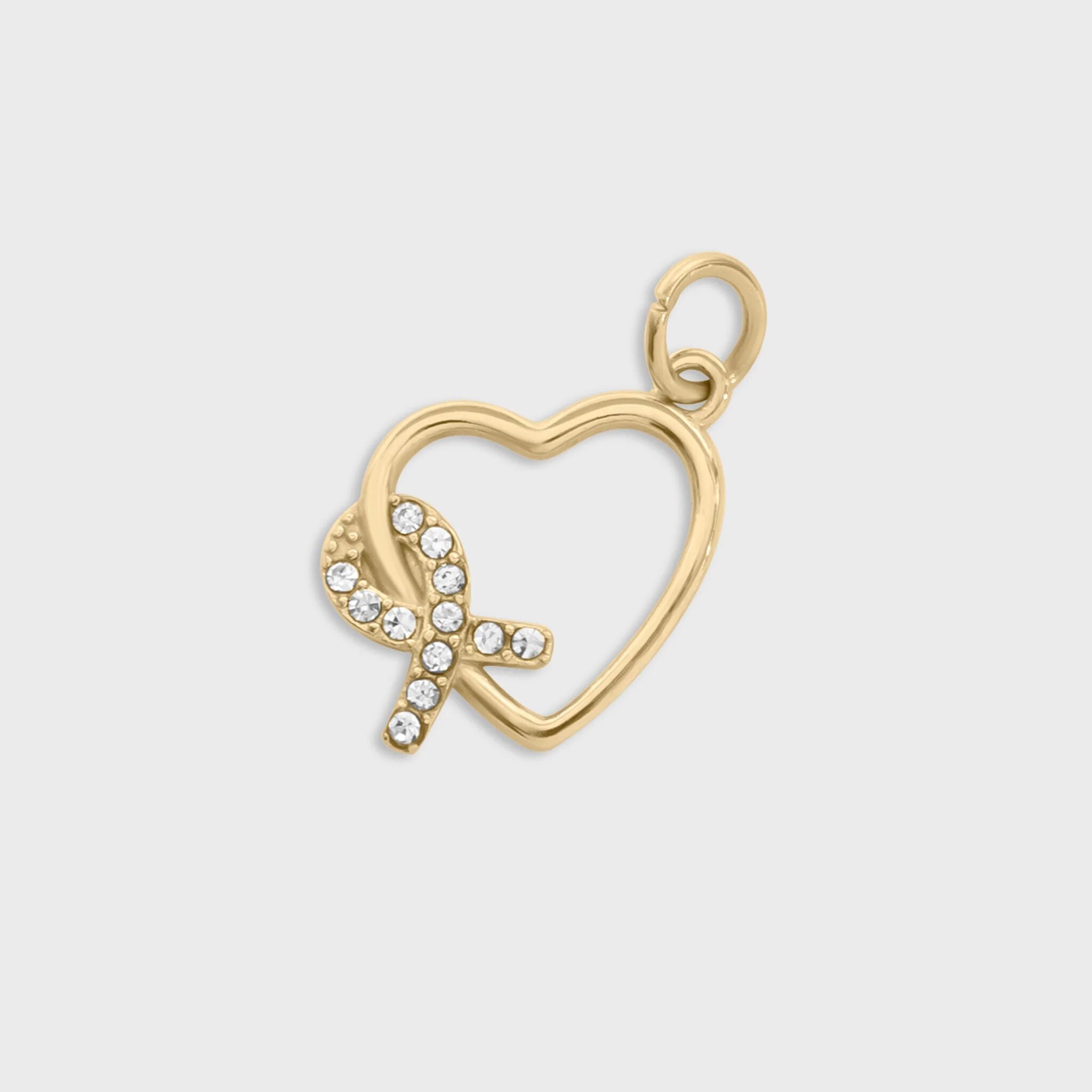 Heart Ribbon with Stones Charm