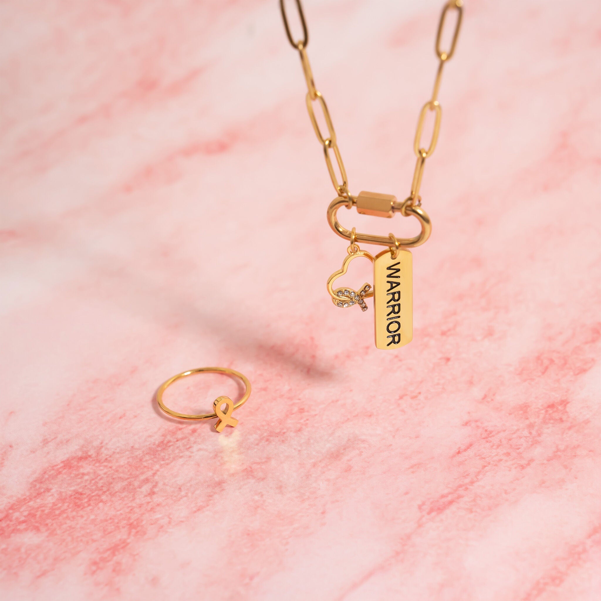 Heart Ribbon with Stones Charm