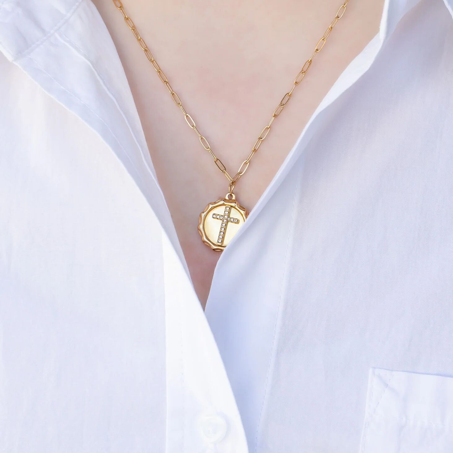 Stone Cross Pendant