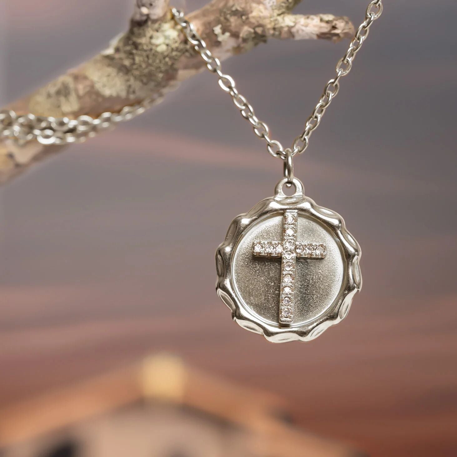 Stone Cross Pendant