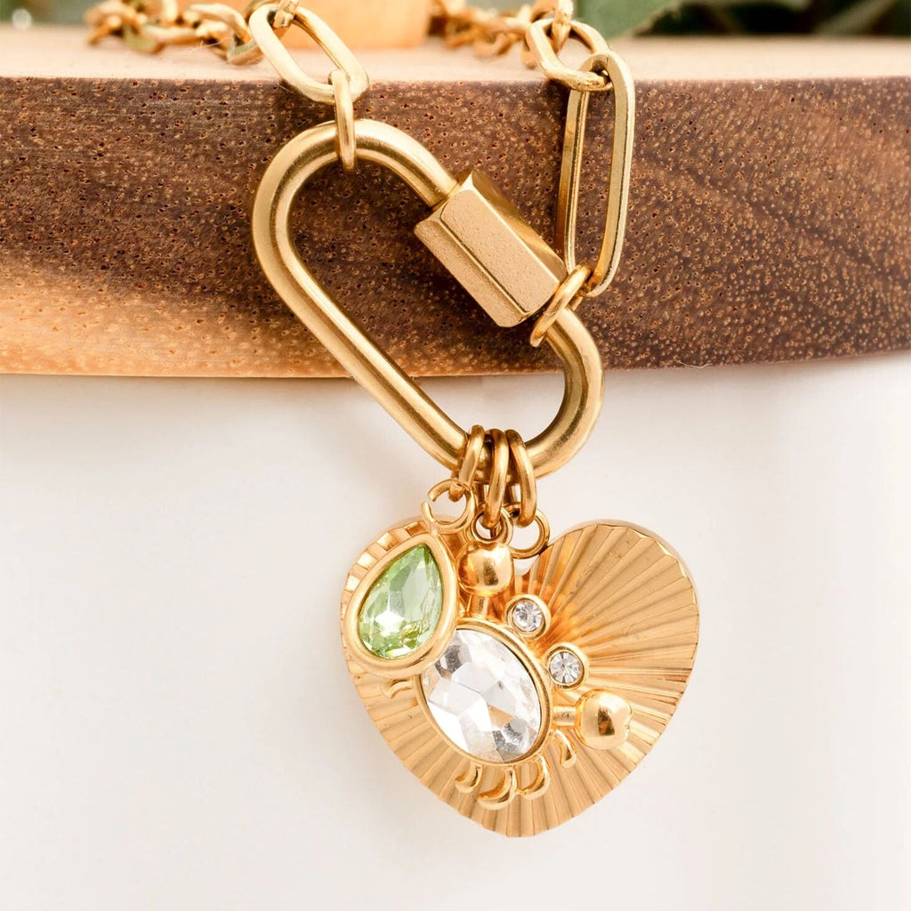 Sunburst Heart Charm