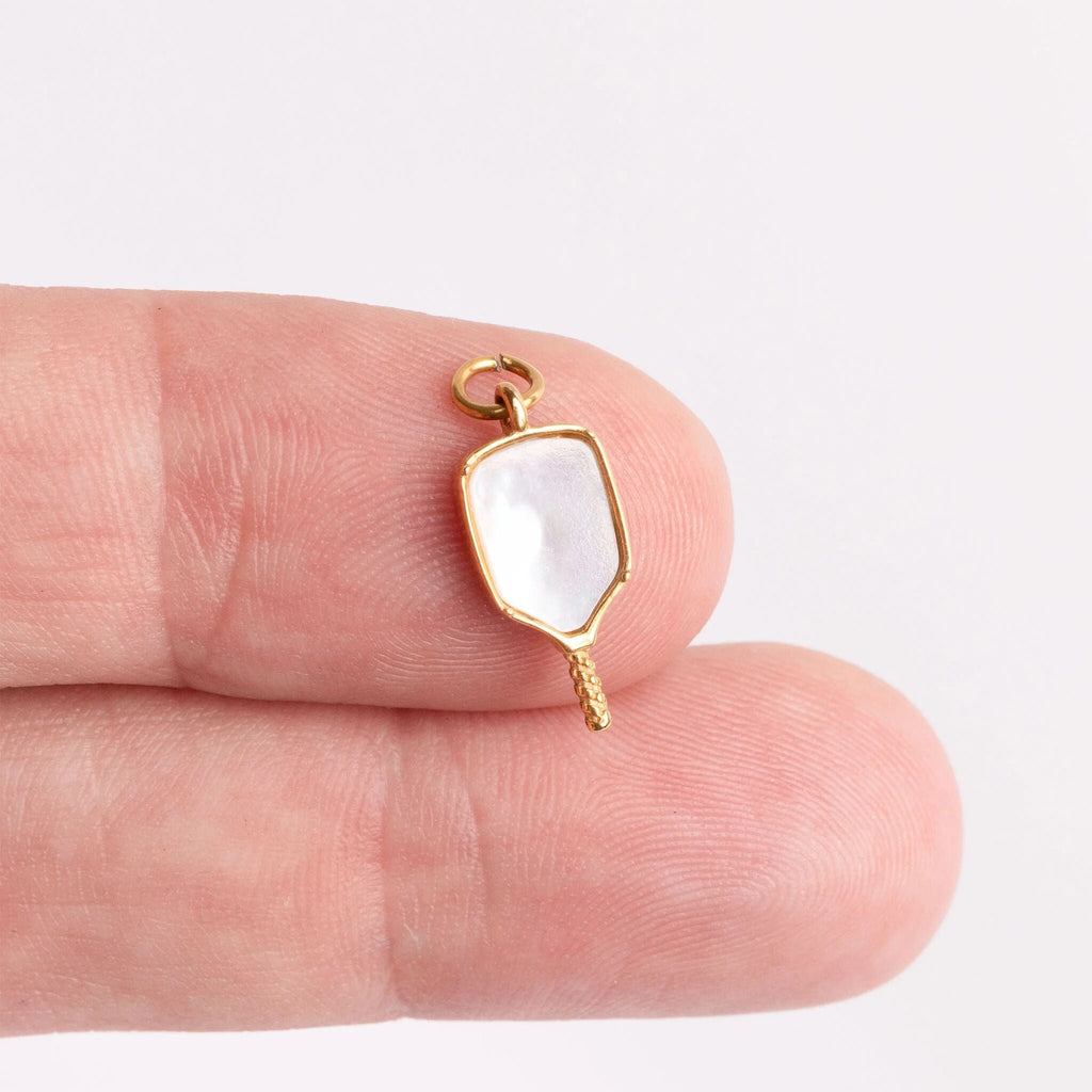 Mother Of Pearl Pickleball Charm