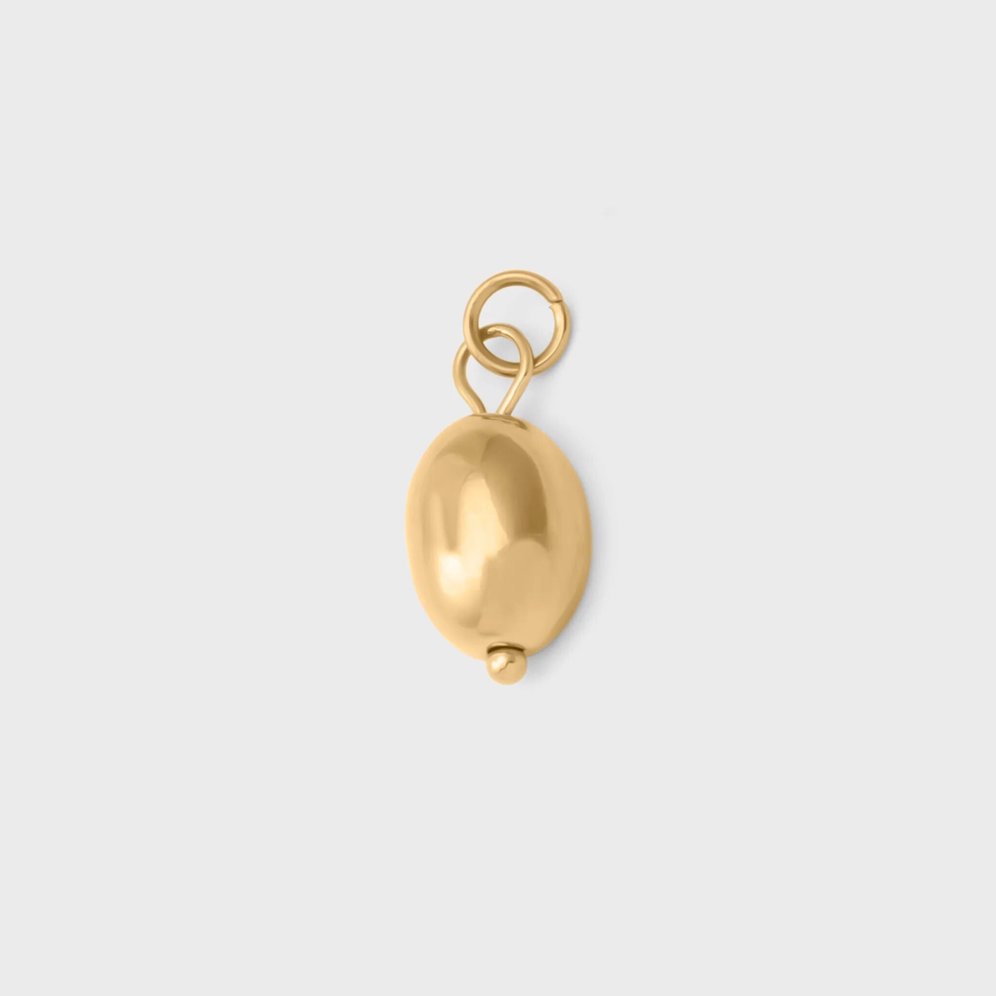 Coffee Bean Charm- gold main -- behind the charm 