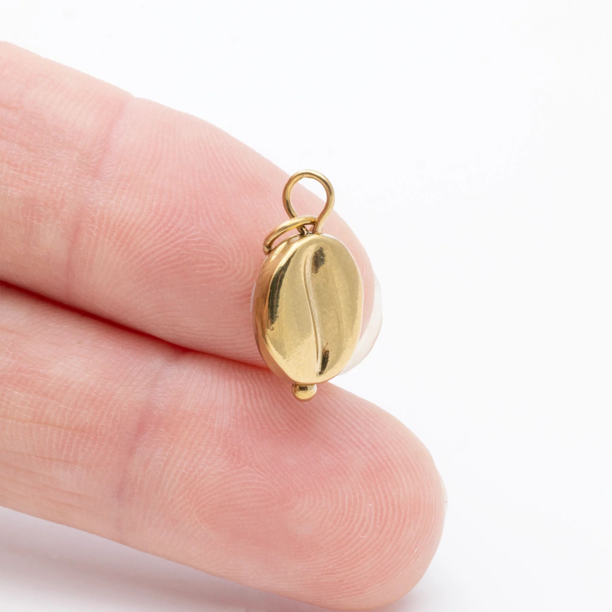 Coffee Bean Charm- scale shot 