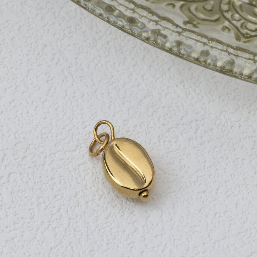 Coffee Bean Charm- gold studio 