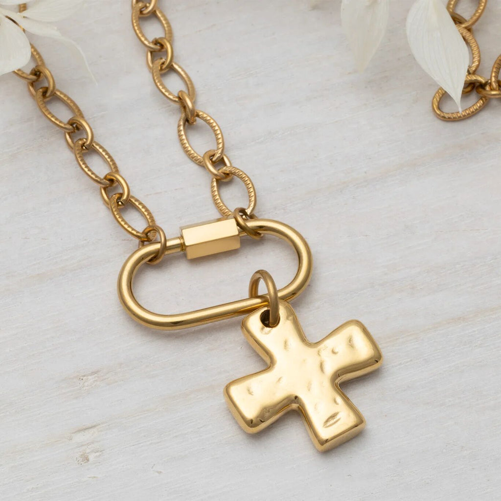 Textured Gold Cross Charm - Studio