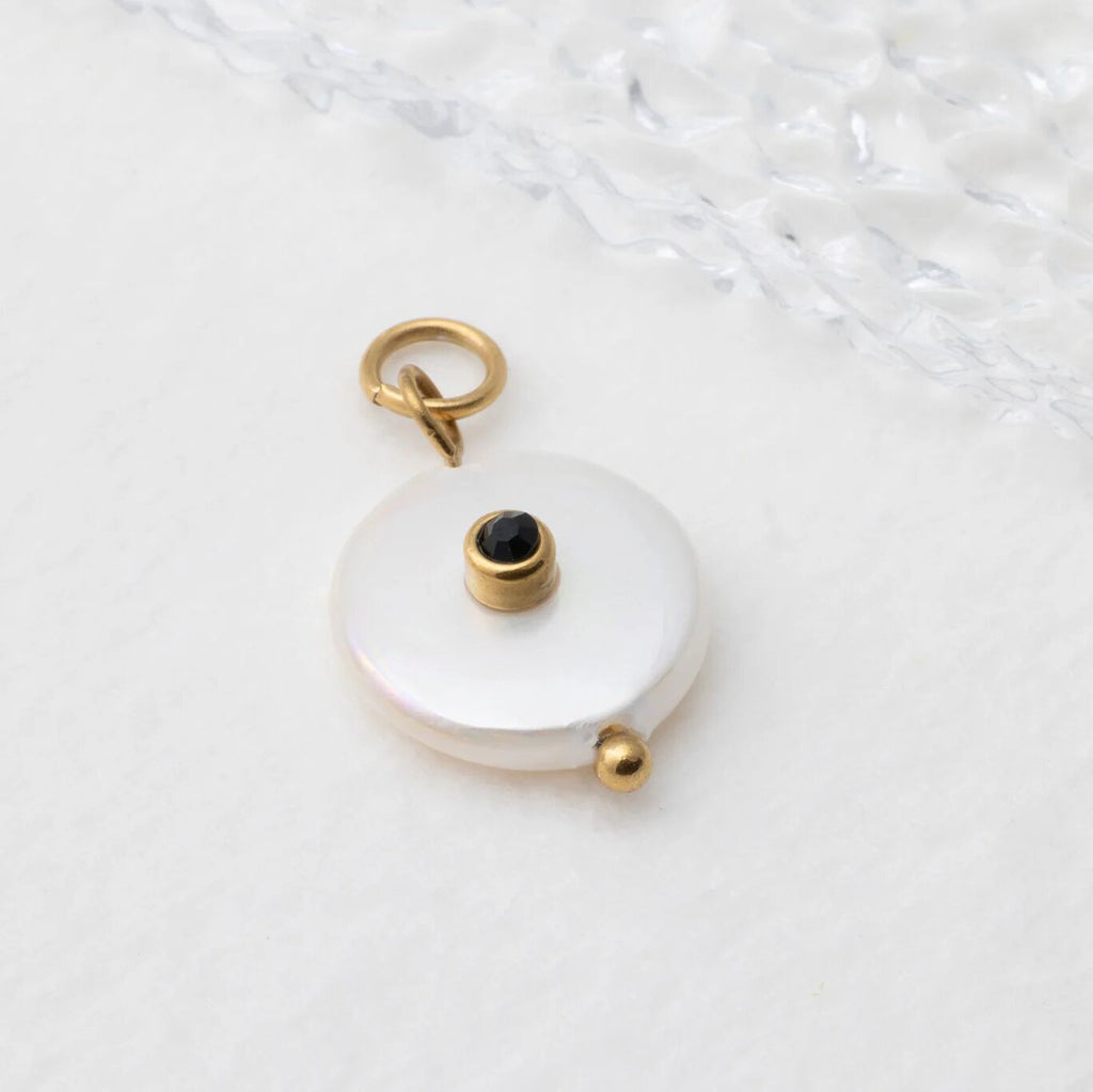 Glass Pearl with Stone Charm - Studio