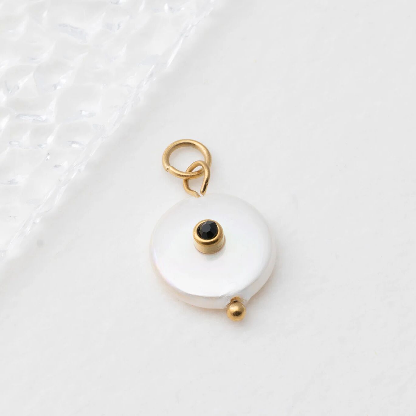 Glass Pearl with Stone Charm - Studio
