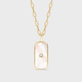 Mother of Pearl Sunburst Mystical Paperclip Chain Necklace