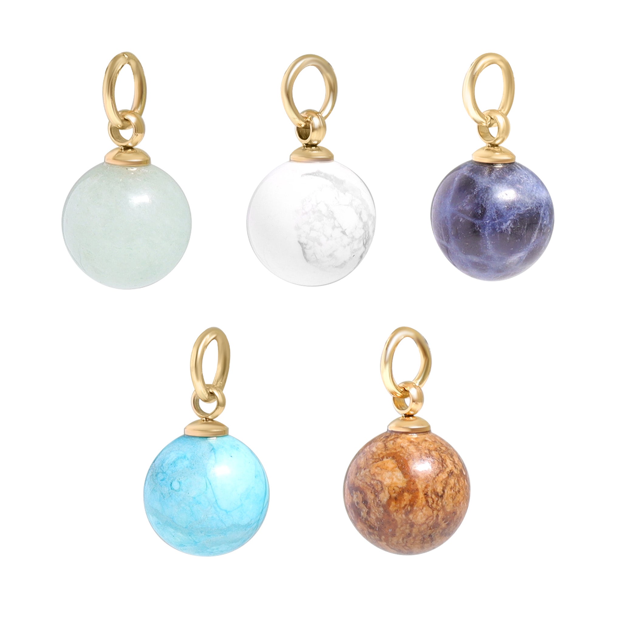 Semi Precious Natural Stone Charm