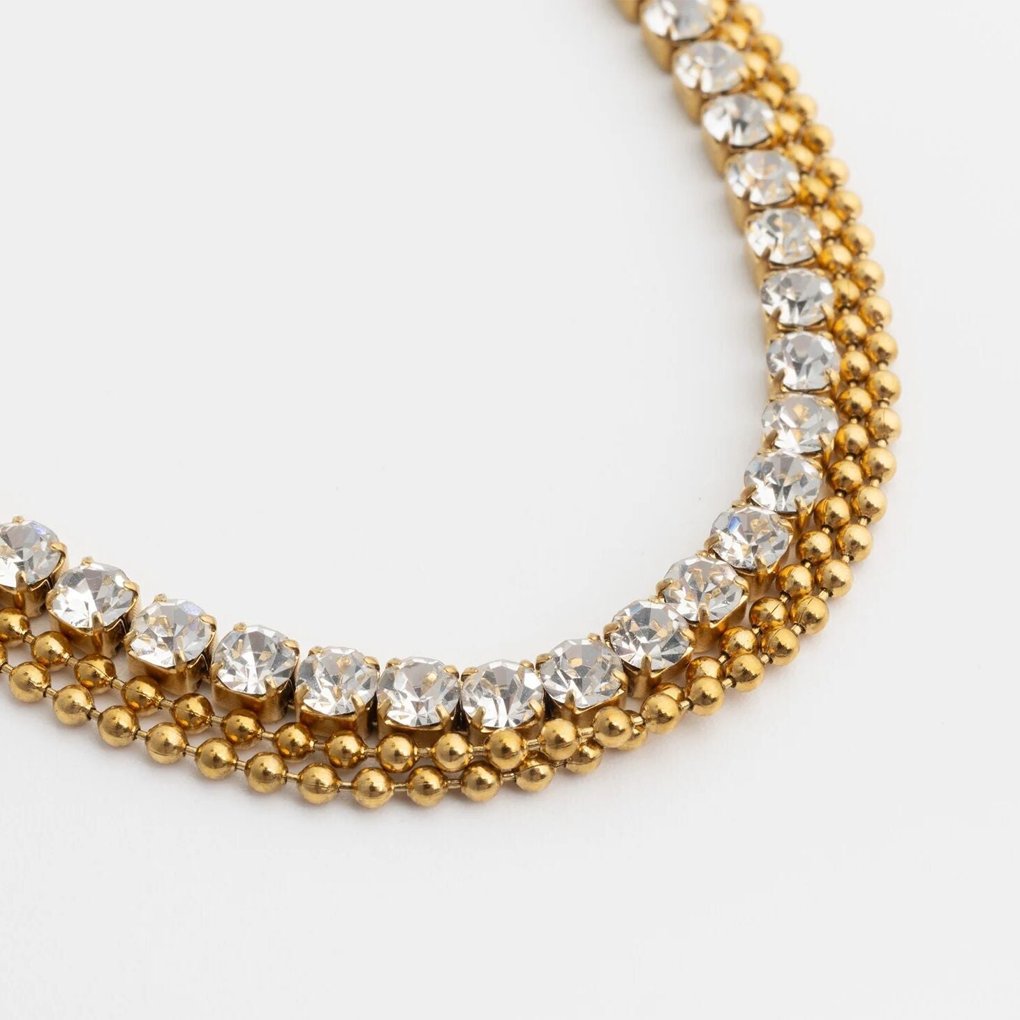Layered Rhinestone Chain Anklet