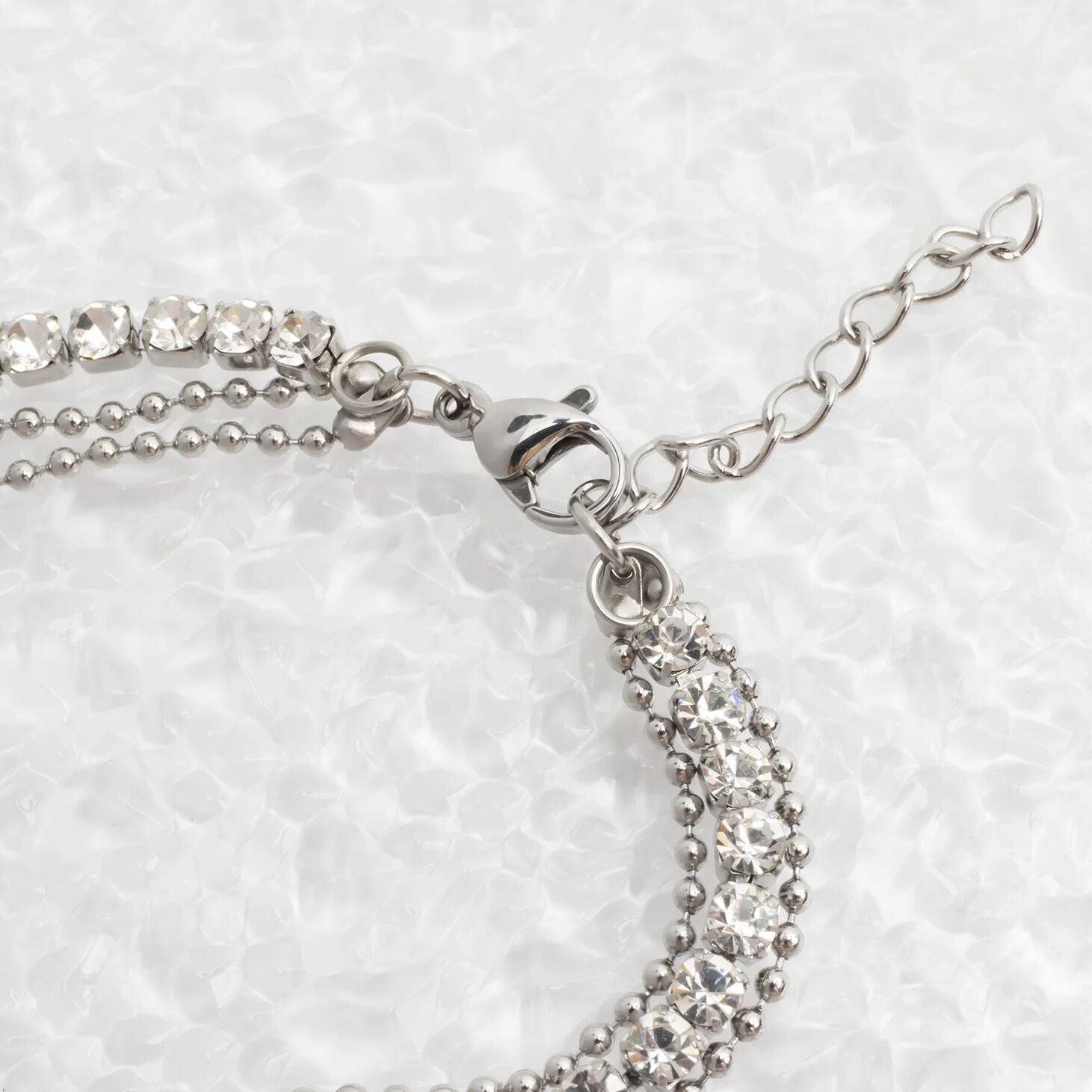 Layered Rhinestone Chain Anklet