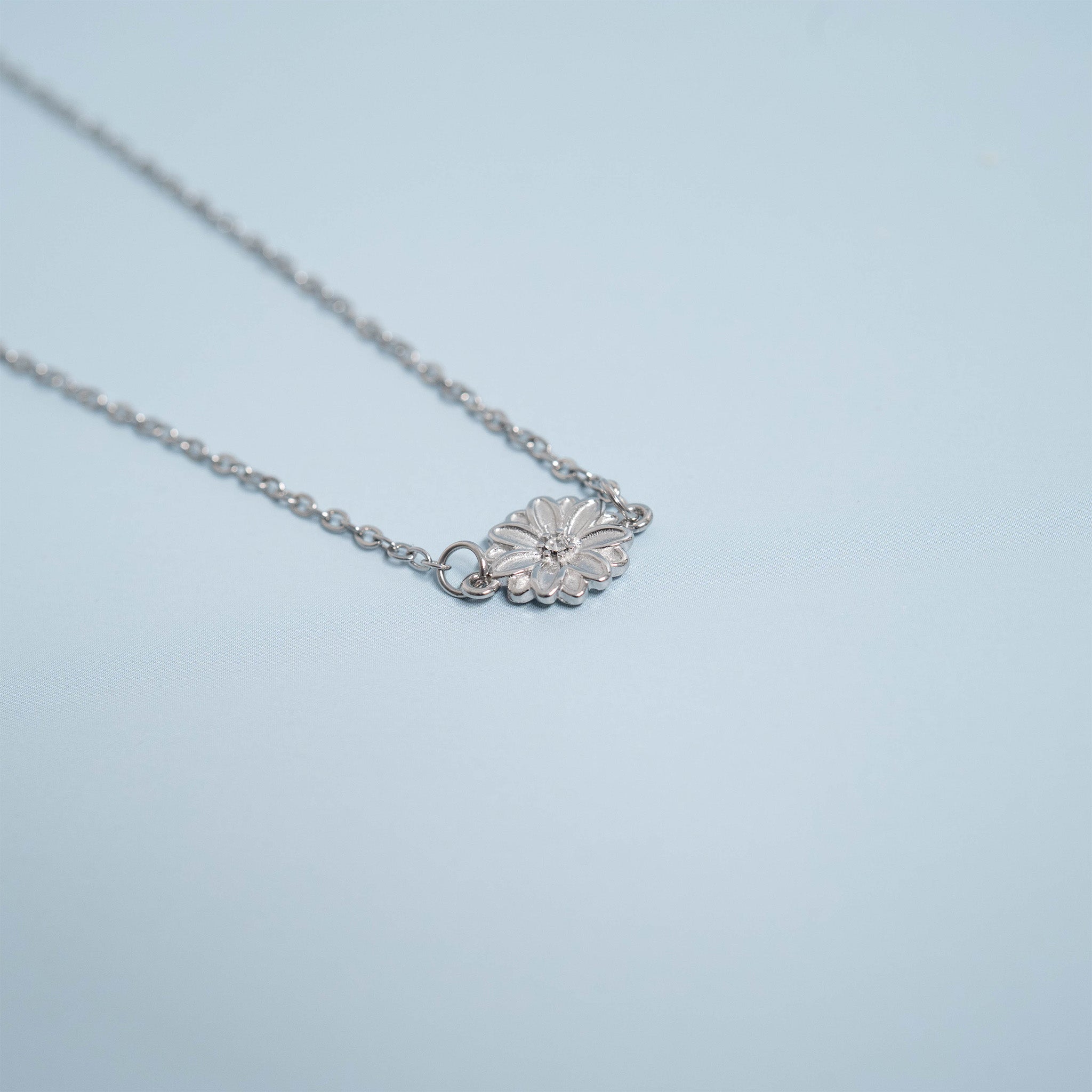 3D Birth Flower Charm Necklace Lifestyle