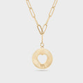 Sunburst Heart Paperclip Charm Necklace