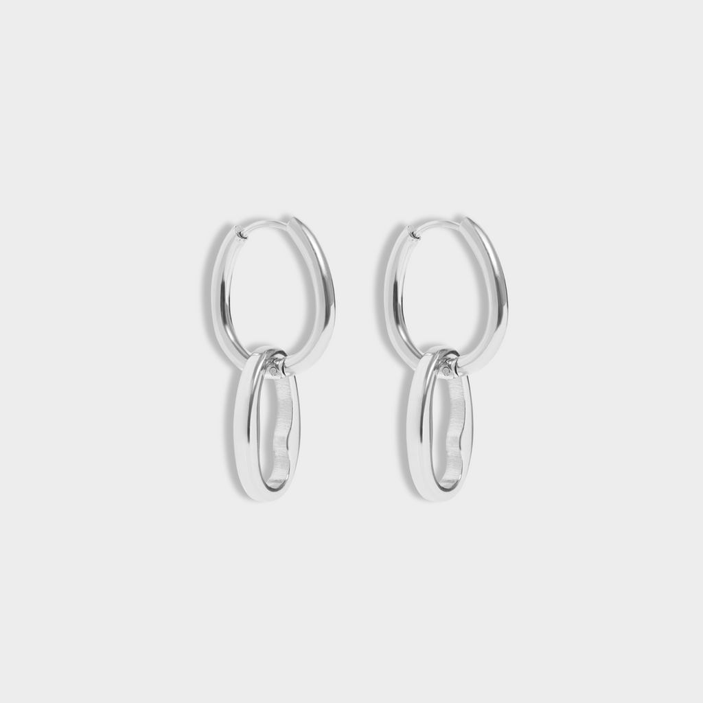 Interlocked Oval Huggie Earrings