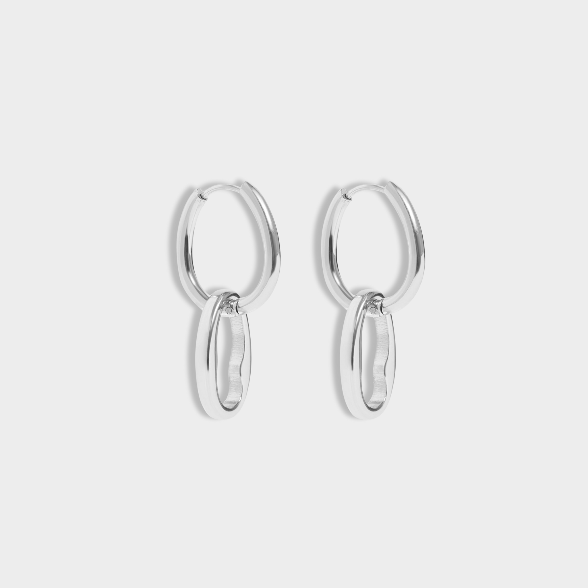Interlocked Oval Huggie Earrings