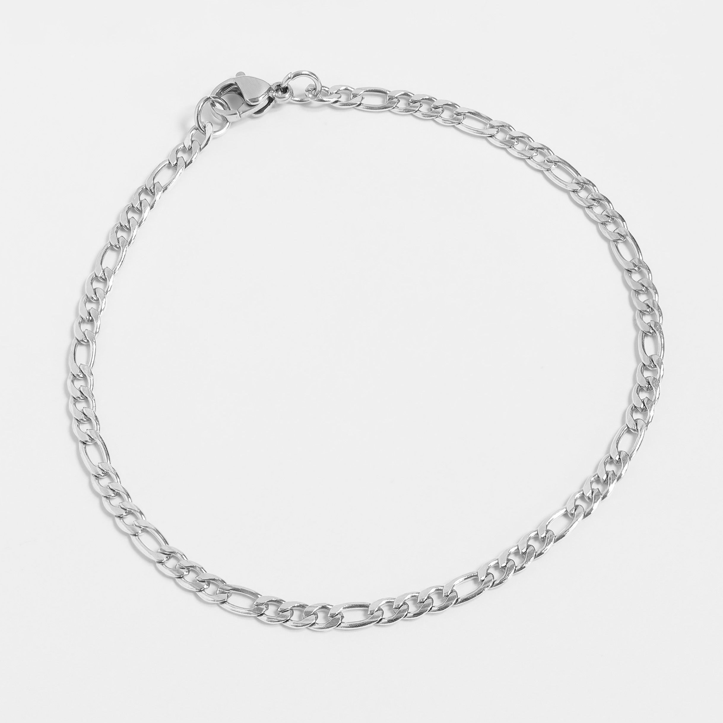 Stainless Steel Figaro Chain Bracelet
