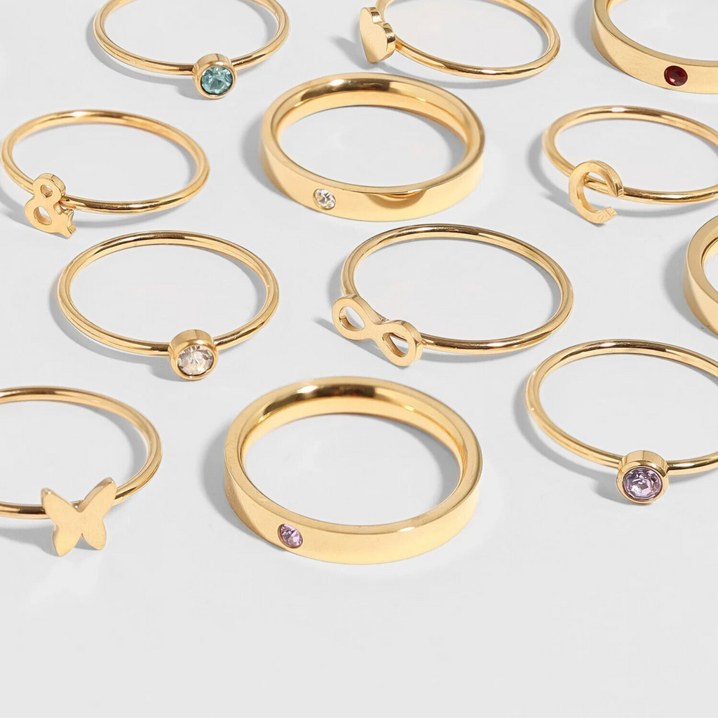 Gold Symbol Stacking Ring