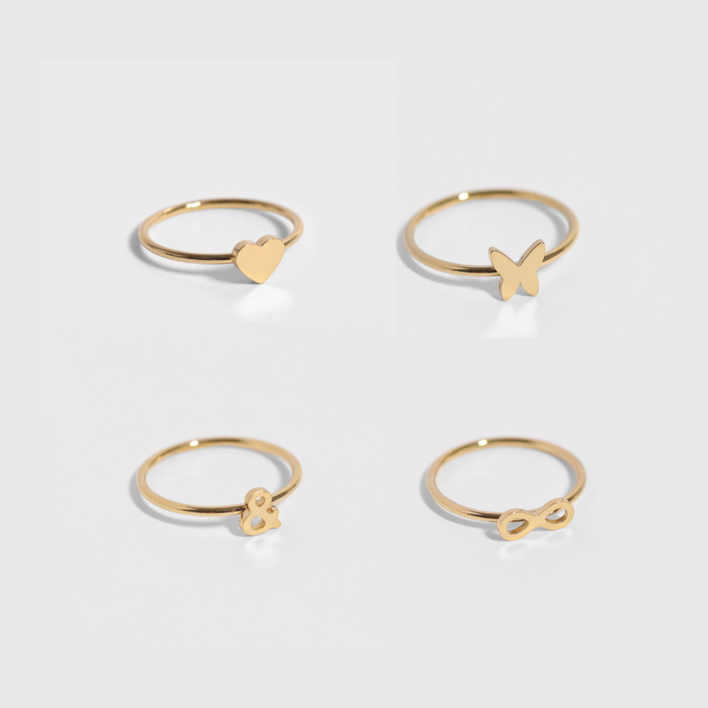 Gold Symbol Stacking Ring