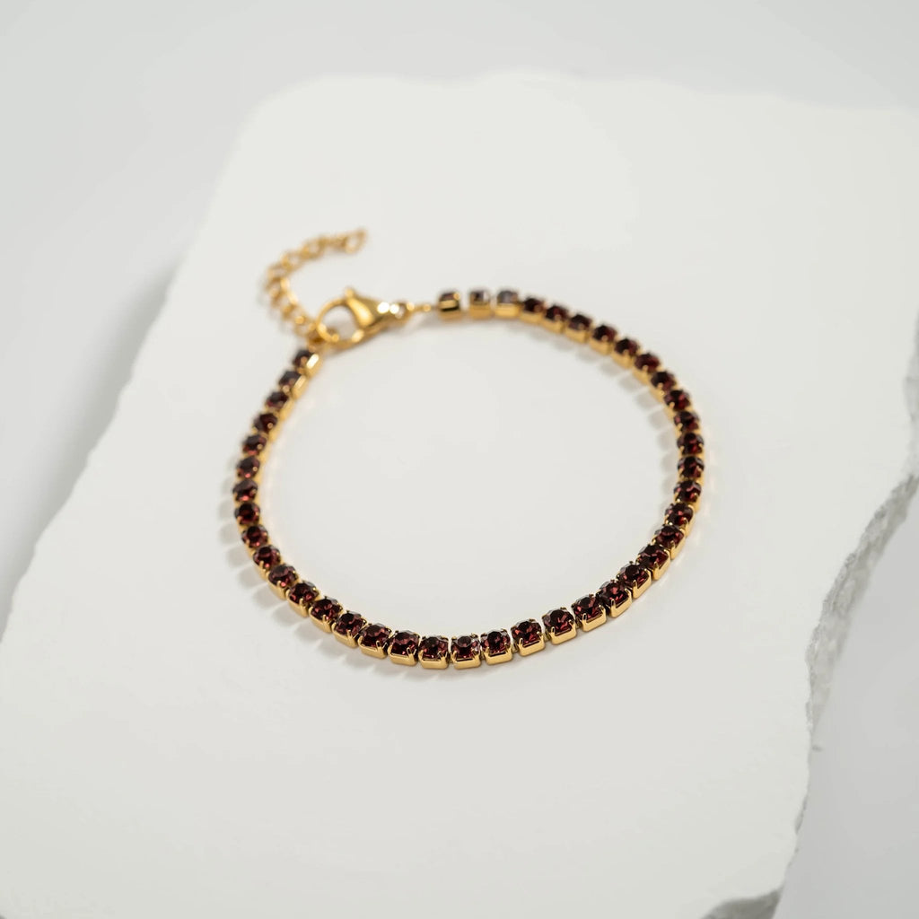 Gold Birthstone Tennis Bracelet