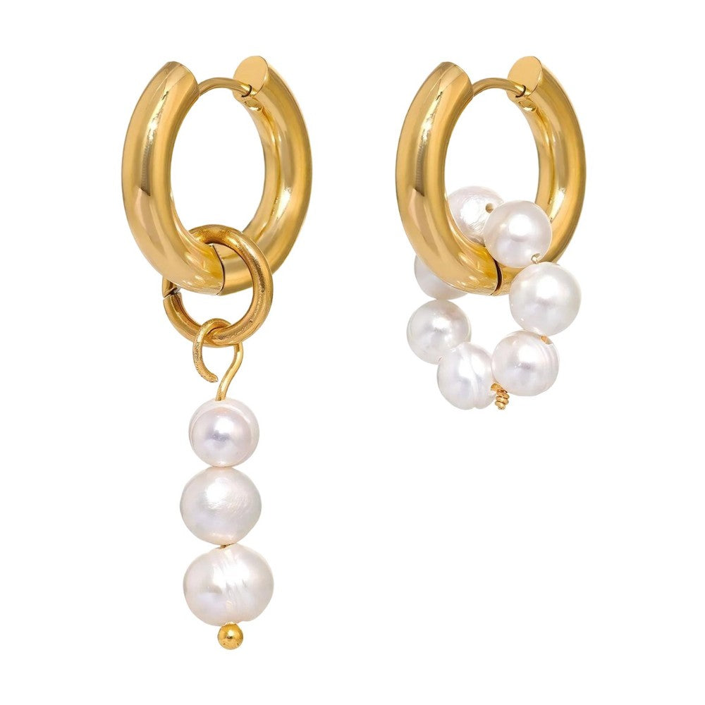 Elara Pearl Earrings in gold tone