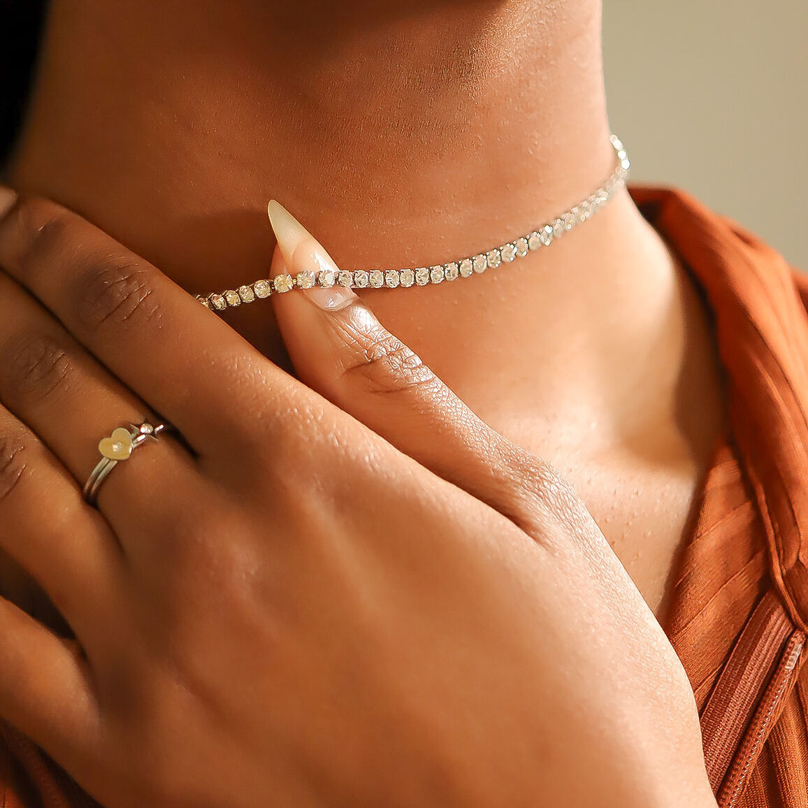 Silver Tennis Chain Necklace