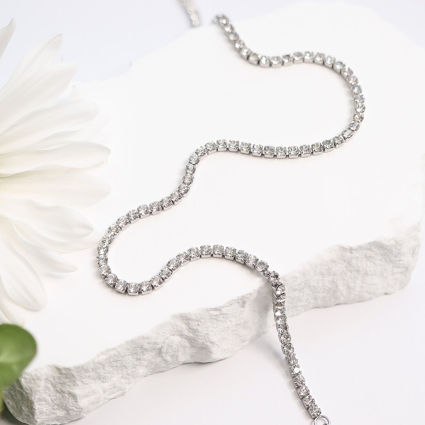 Silver Tennis Chain Necklace
