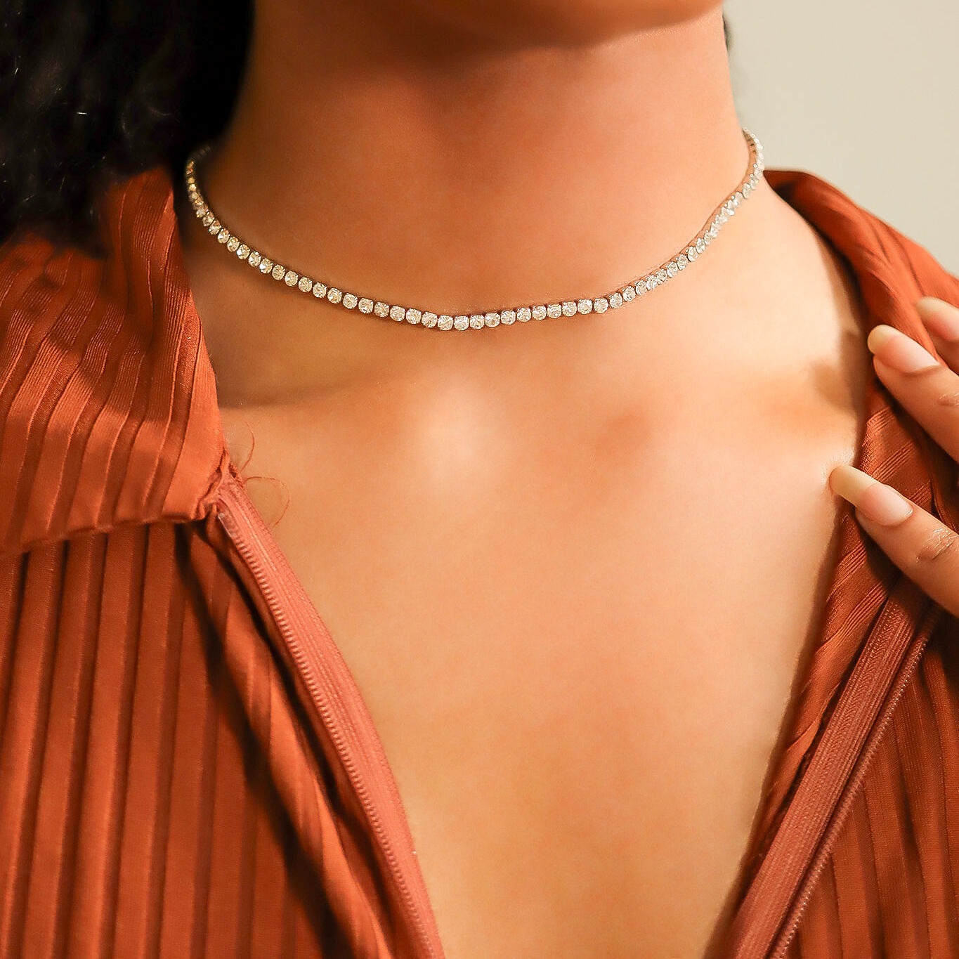 Silver Tennis Chain Necklace