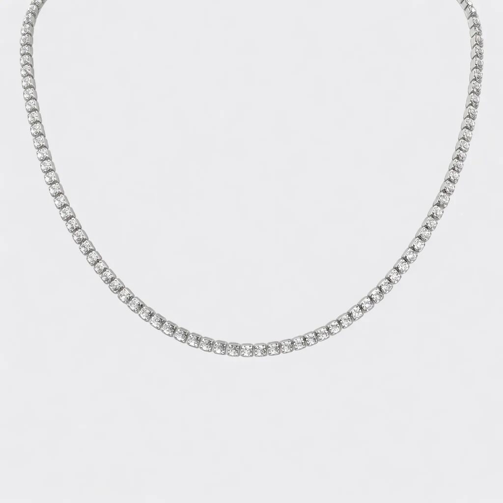 Silver Tennis Chain Necklace