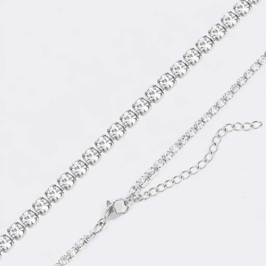 Silver Tennis Chain Necklace