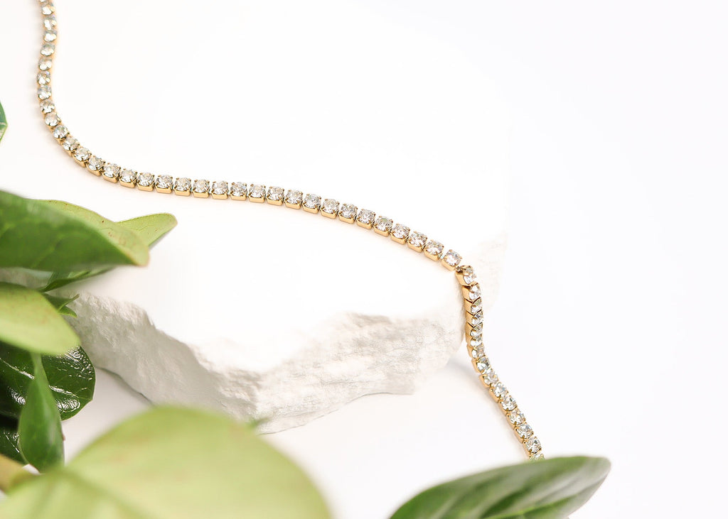 Gold Tennis Chain Necklace