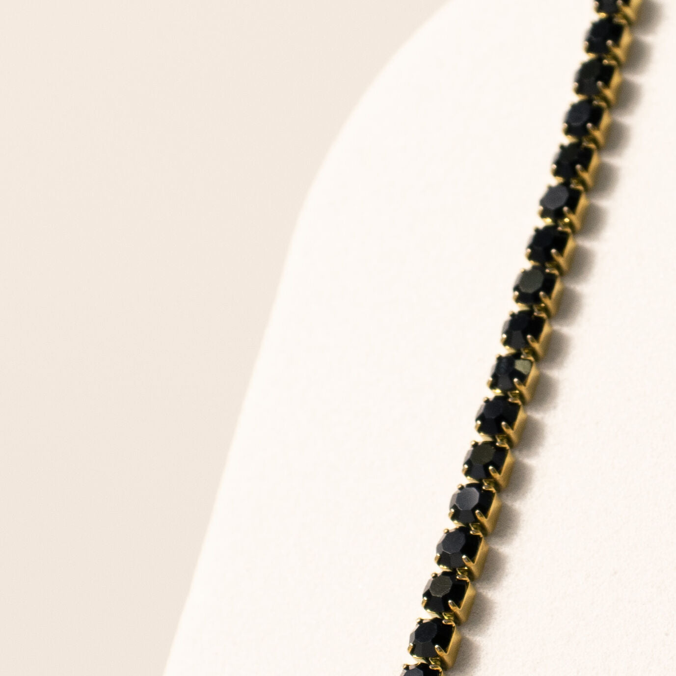 Gold Jet Black Tennis Bracelet