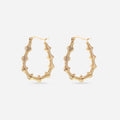 "Bamboo" Textured Oval Hoop Earrings