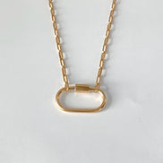 Ayla Clasp Necklace in gold tone featuring pearl accent, product image 5