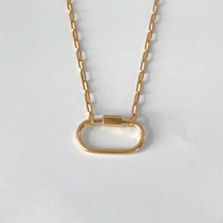 Ayla Clasp Necklace in gold tone featuring pearl accent, product image 5