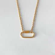 Ayla Clasp Necklace in gold tone featuring pearl accent, product image 9