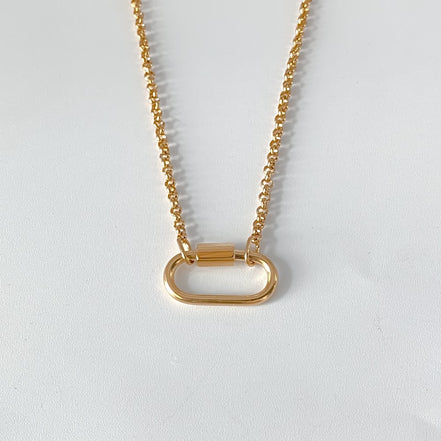 Ayla Clasp Necklace in gold tone featuring pearl accent, product image 9