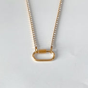 Ayla Clasp Necklace in gold tone featuring pearl accent, product image 8