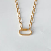 Ayla Clasp Necklace in gold tone featuring pearl accent, product image 7