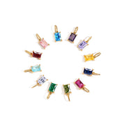 Vela Birthstone Charm in gold tone featuring birth month, product image 15