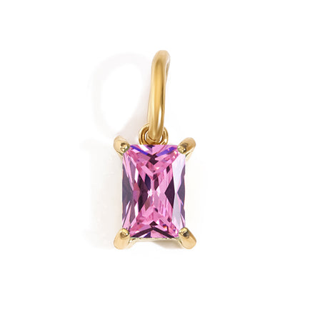 Vela Birthstone Charm in gold tone featuring birth month, product image 10