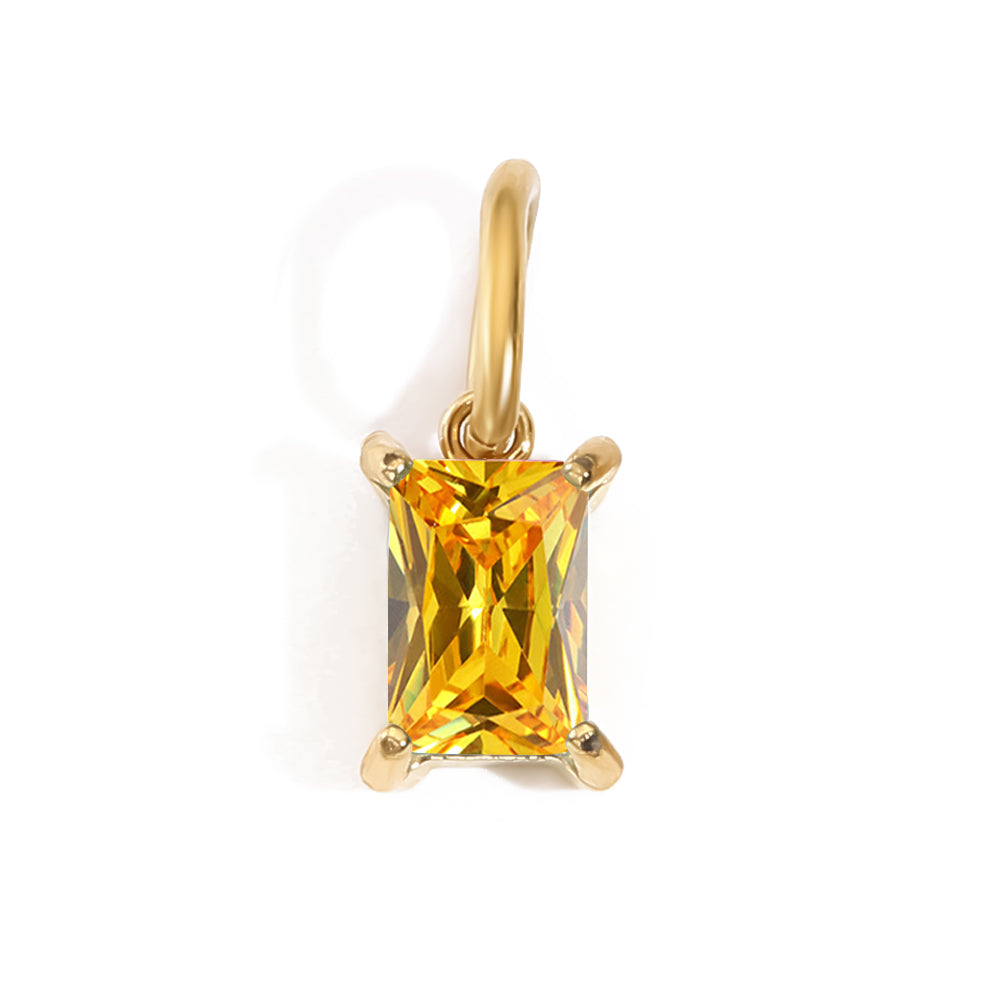 Vela Birthstone Charm in gold tone featuring birth month, product image 11